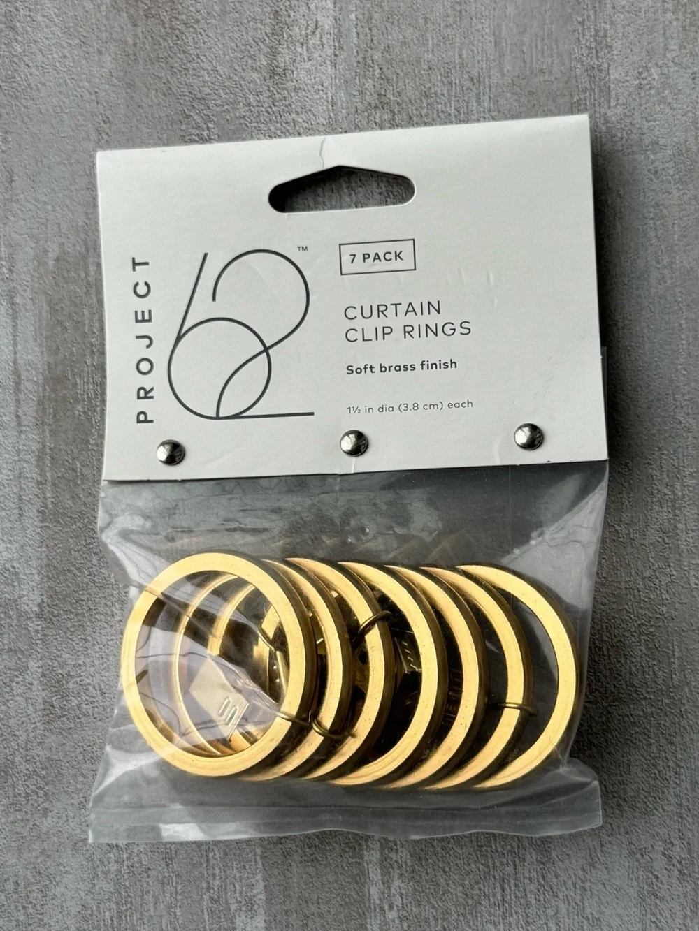 Project 62 Gold Curtain Clip Rings - Pack of 7